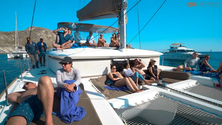 Santorini Catamaran Tour with Greek Meal - Morning Cruise