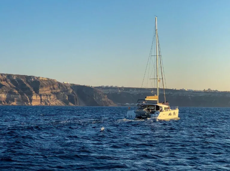 Santorini Cruise Port: 4-Hour Private Caldera Cruise with Luxury Catamaran
