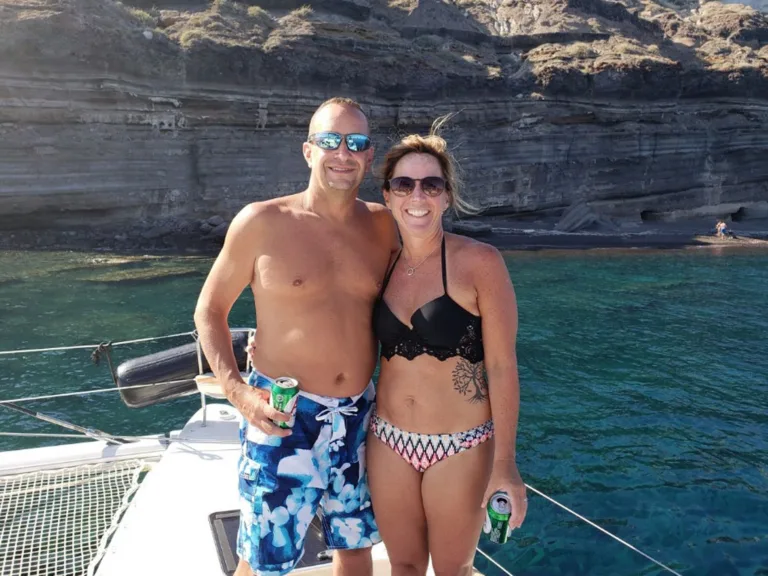 Santorini Cruise Port: 4-Hour Private Caldera Cruise with Luxury Catamaran