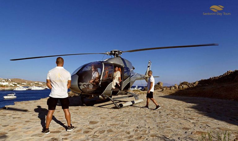 Helicopter from Athens to Santorini